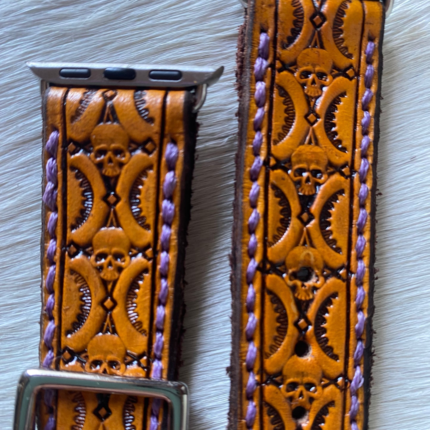 Skull Leather Watch Band