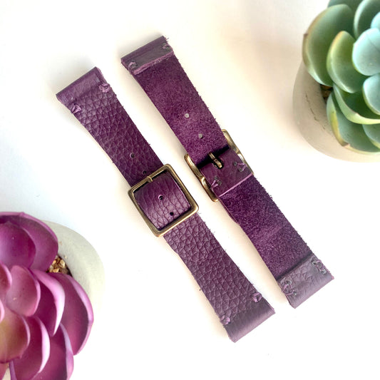 Purple Leather Watch Band