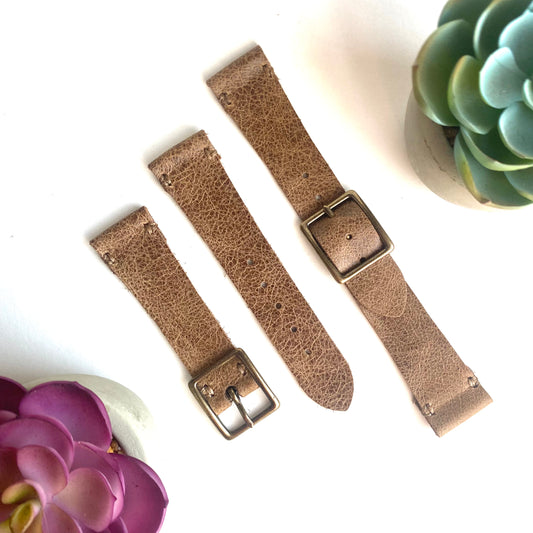 Light Brown Leather Watch Band