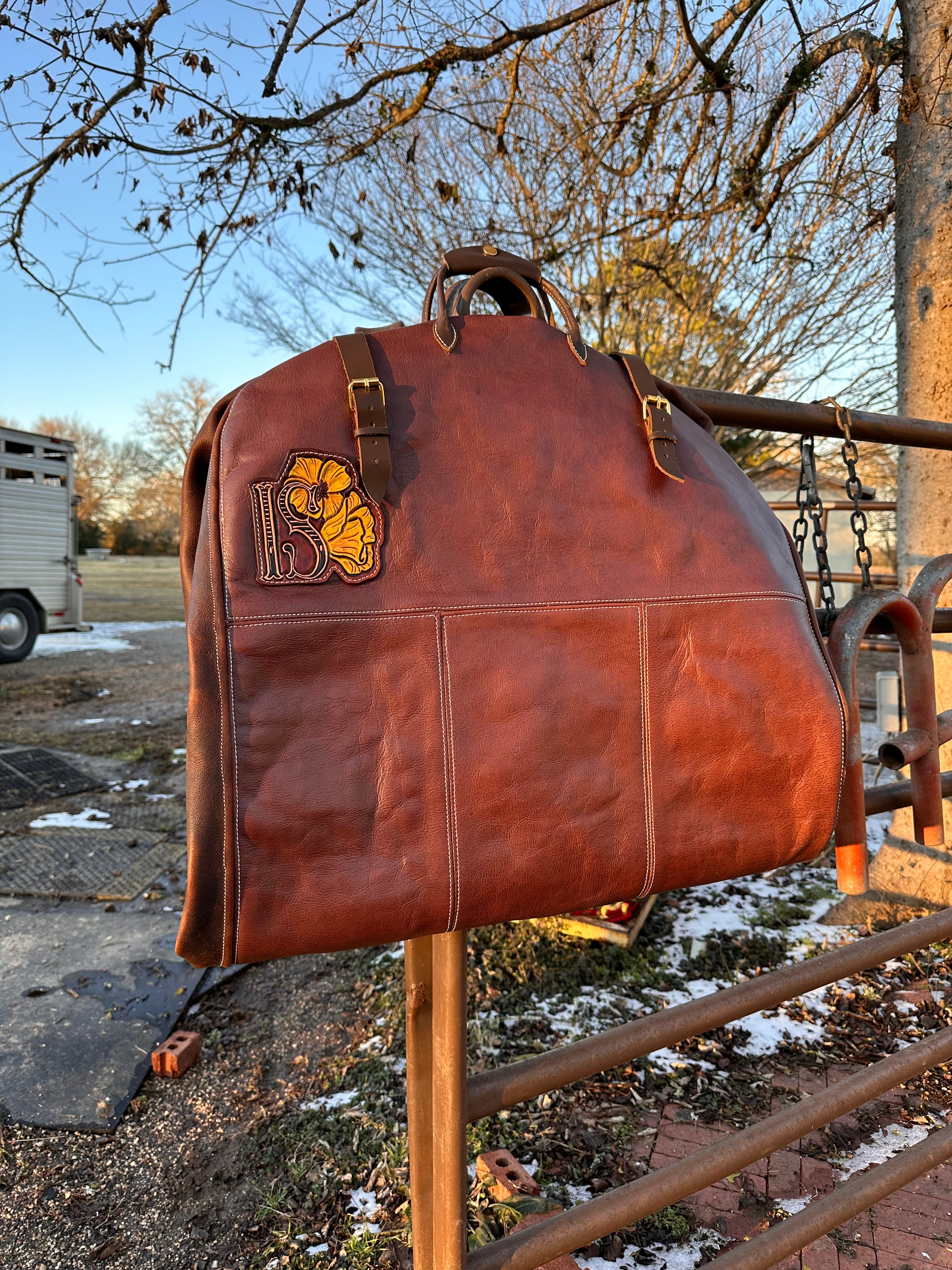 Custom Leather Garment Bag