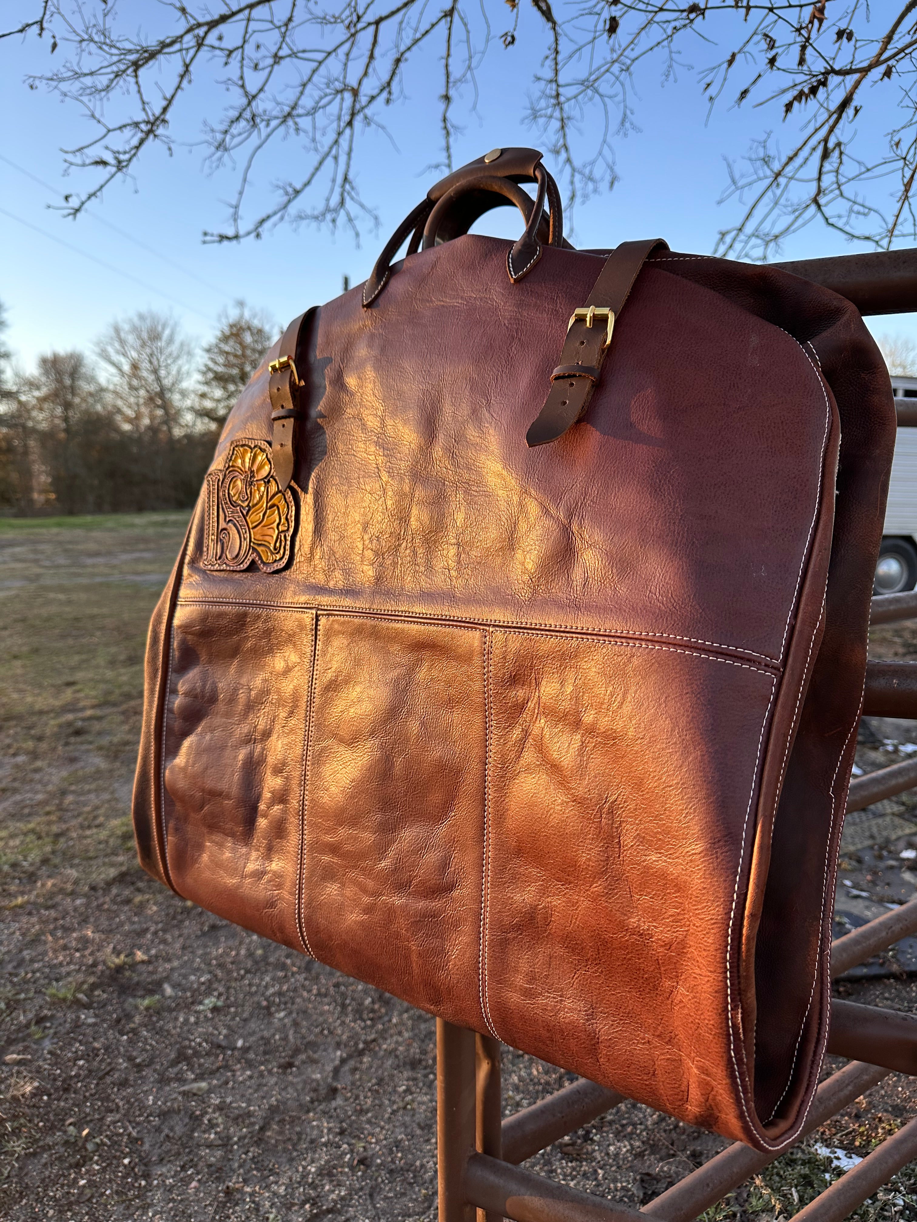Custom Leather Garment Bag