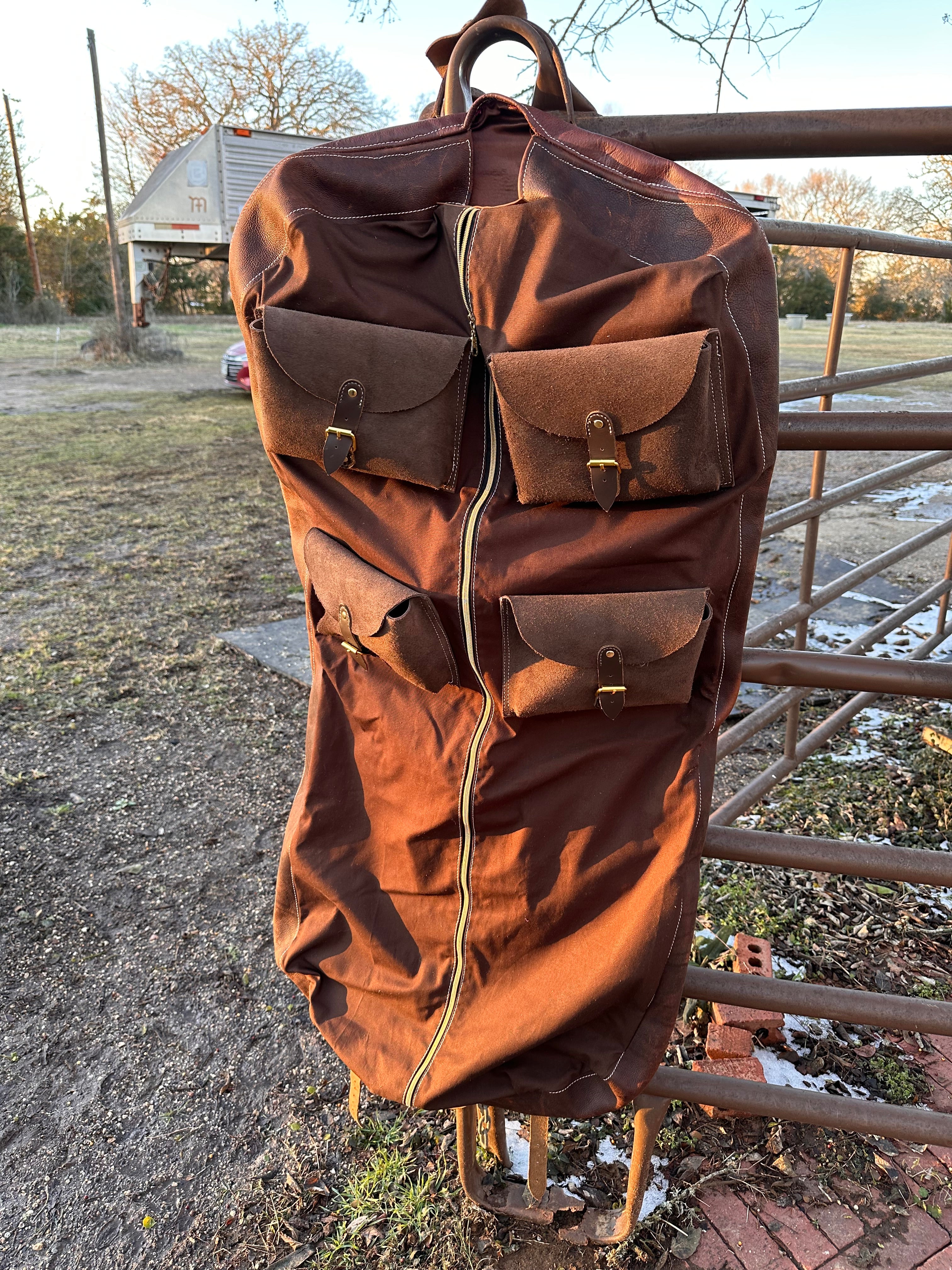 Custom Leather Garment Bag