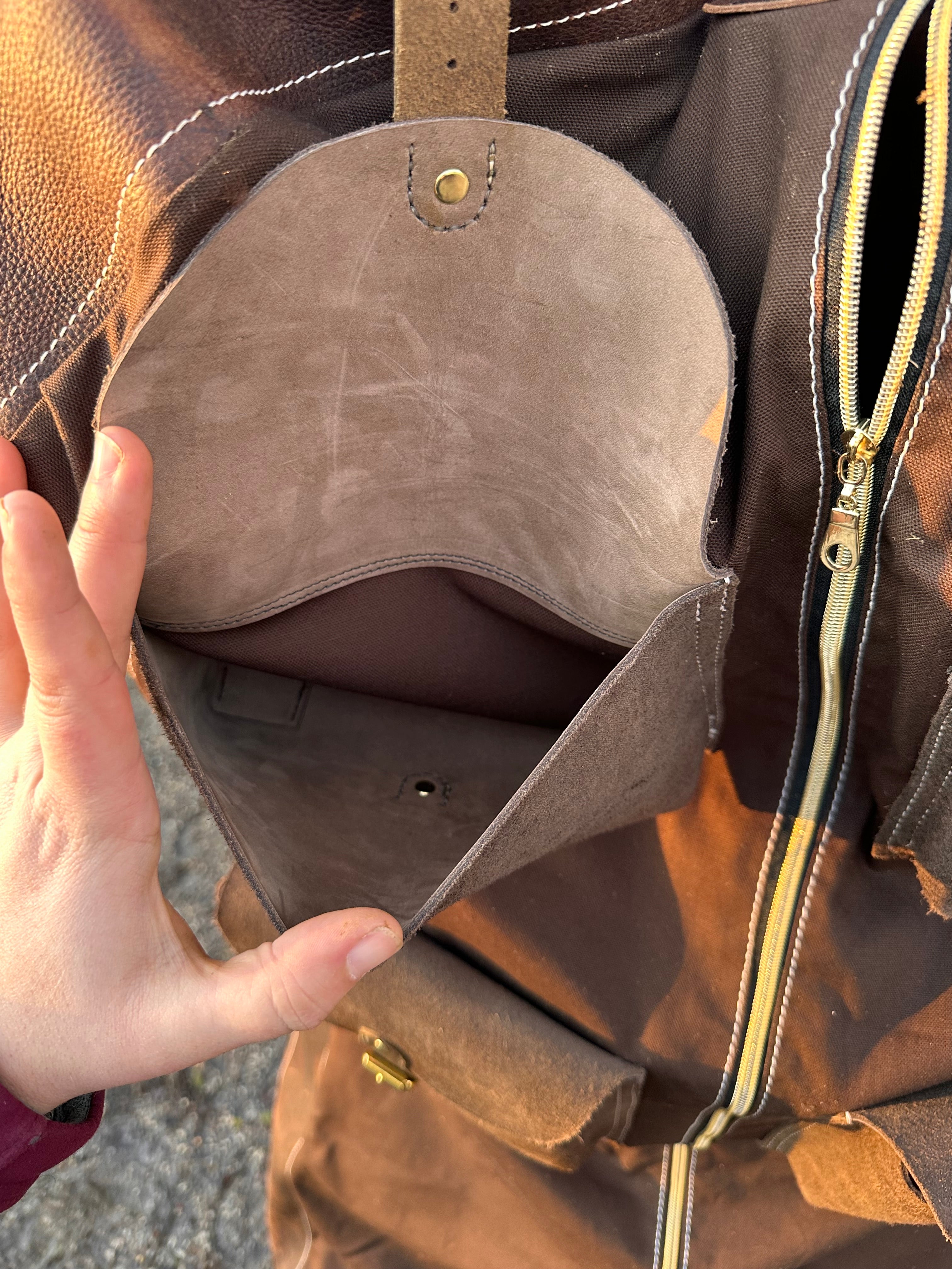 Custom Leather Garment Bag