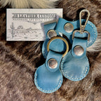 Blue Leather Air Tag Holder