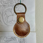 Light Brown Leather Air Tag Holder