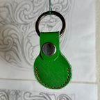 Green Christmas Leather Air Tag Holder