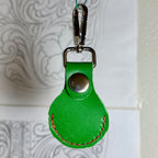 Green Christmas Leather Air Tag Holder