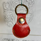 Red Festive Leather Air Tag Holder