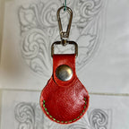 Red Festive Leather Air Tag Holder