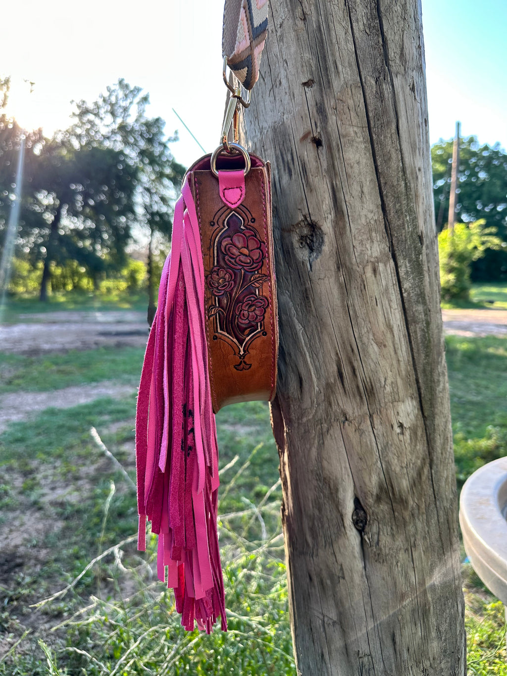 "The Belle" – One-of-a-Kind Woven Fringe Leather Purse