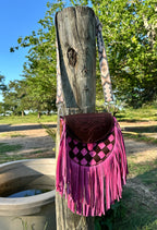 "The Belle" – One-of-a-Kind Woven Fringe Leather Purse