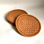 Basketweave Leather Cup Coaster (pack of 4)