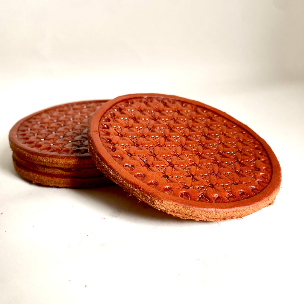 Skull Basketweave Cup Coasters (4)