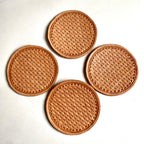 Basketweave Leather Cup Coaster (pack of 4)