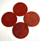 Skull Basketweave Cup Coasters (4)