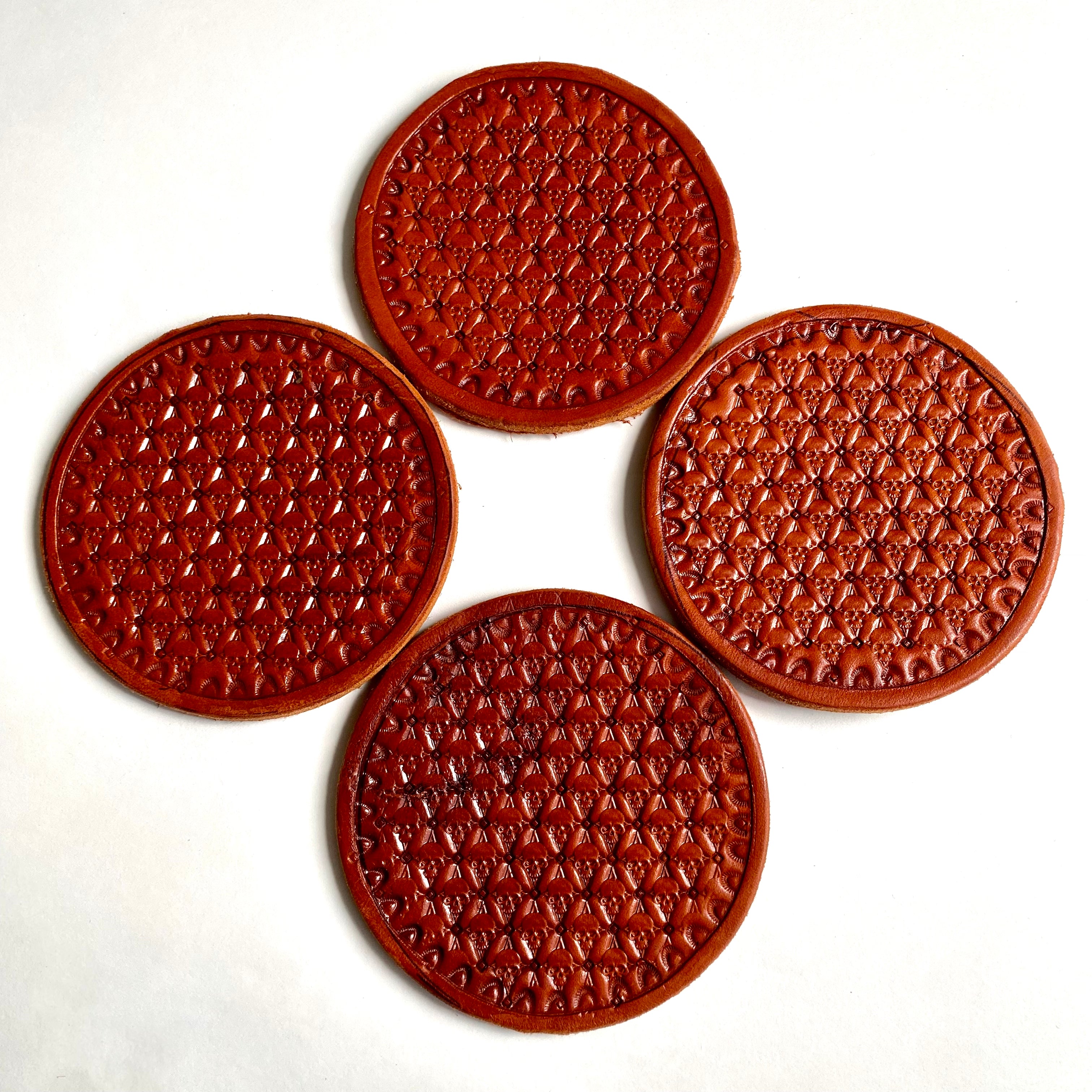 Skull Basketweave Cup Coasters (4)