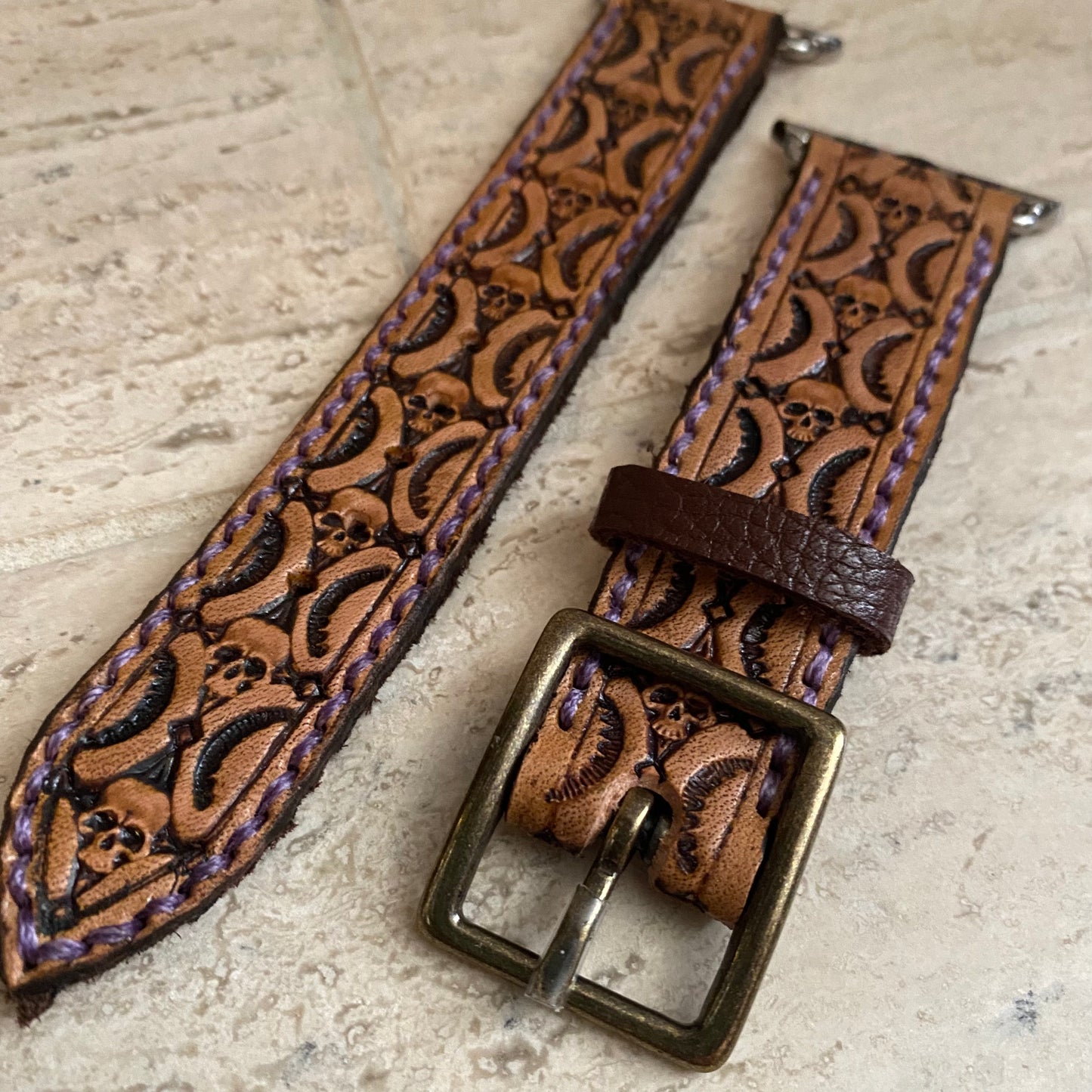 Skull Leather Watch Band