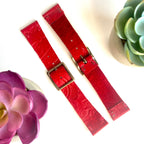 Red Leather Watch Band
