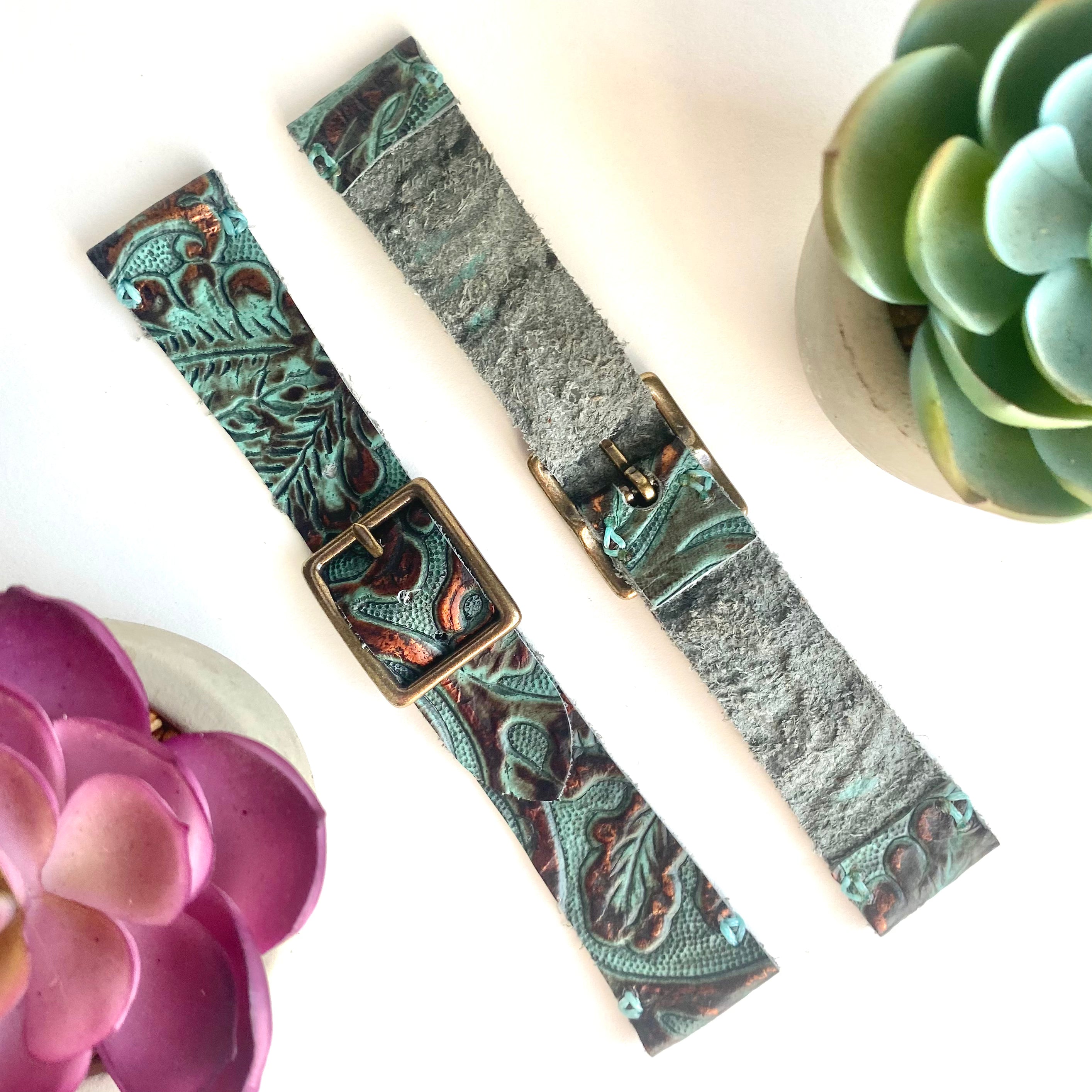 Teal and Bronze Watch Band