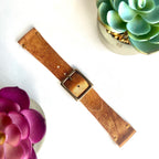 Gold Leather Watch Band